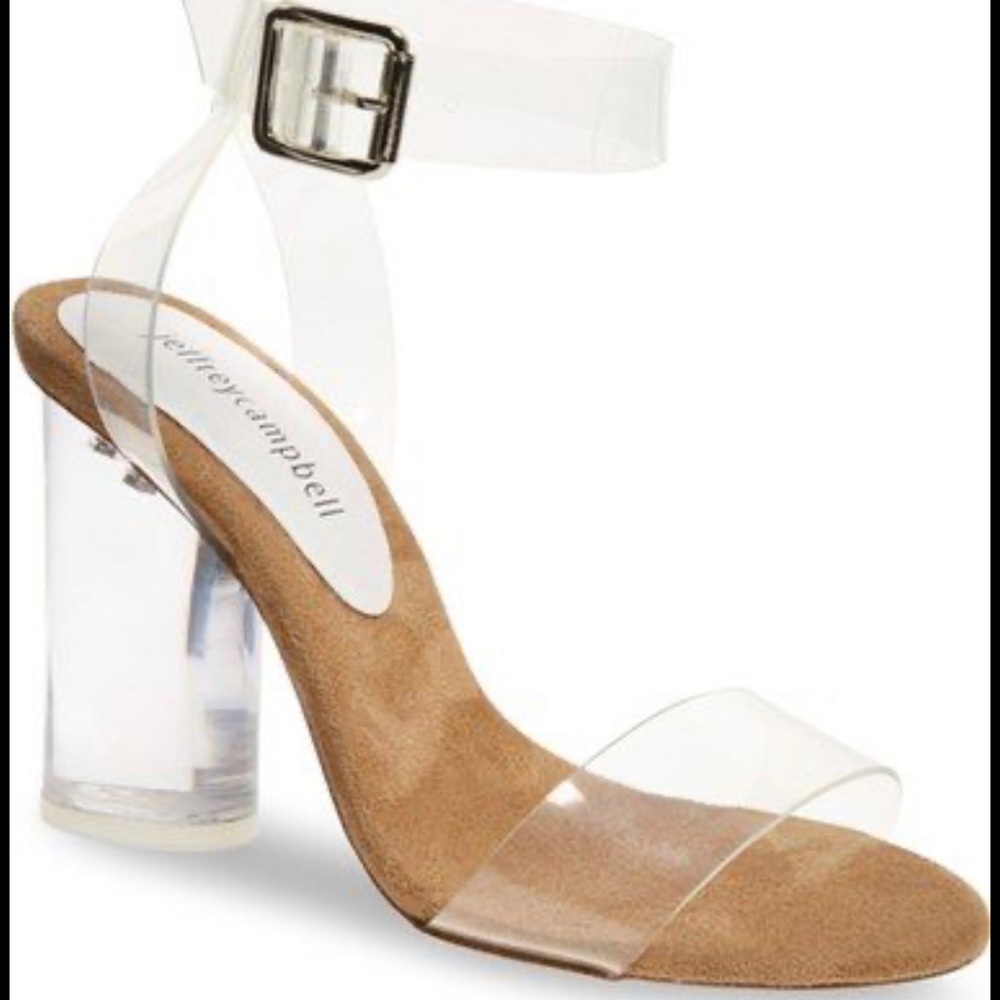 Jeffrey Campbell Clear and Tan Heels